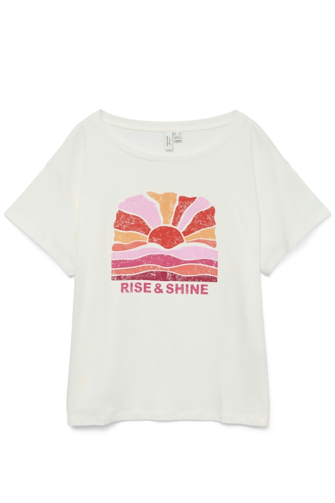 VMDINA S/S BOAT NECK TOP JRS BTQ GA 10329527 Snow White/RISE AND SHINE